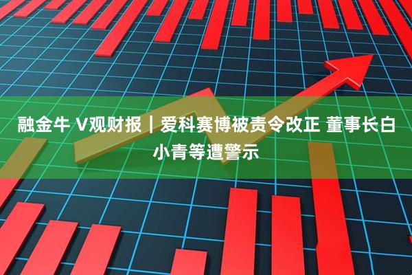 融金牛 V观财报｜爱科赛博被责令改正 董事长白小青等遭警示